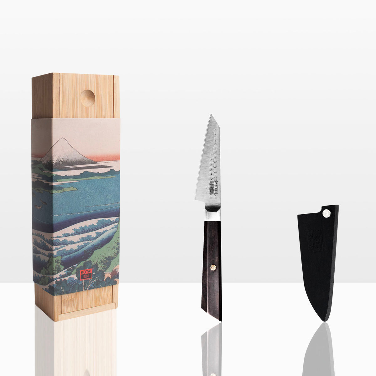 Couteau d'office Bunka Kotai Réunion et son coffret en bambou