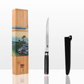Couteau à filet le poisson Pakka Kotai Réunion et son coffret en bambou