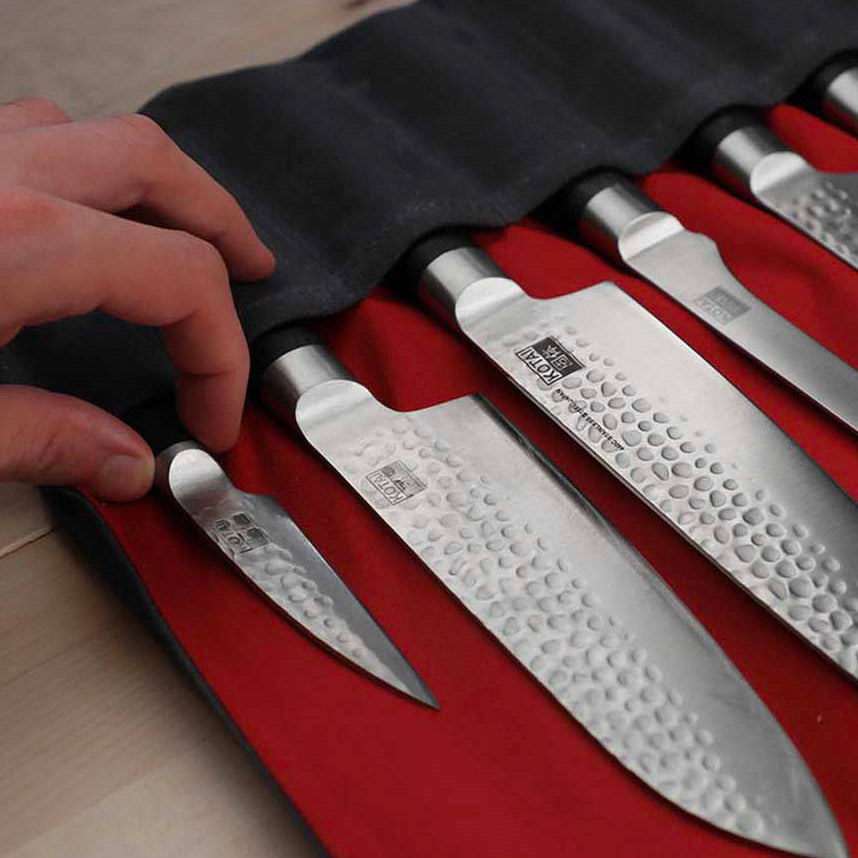 Sacoche à couteaux japonais Kotai Réunion résistant avec 8 rangements -5