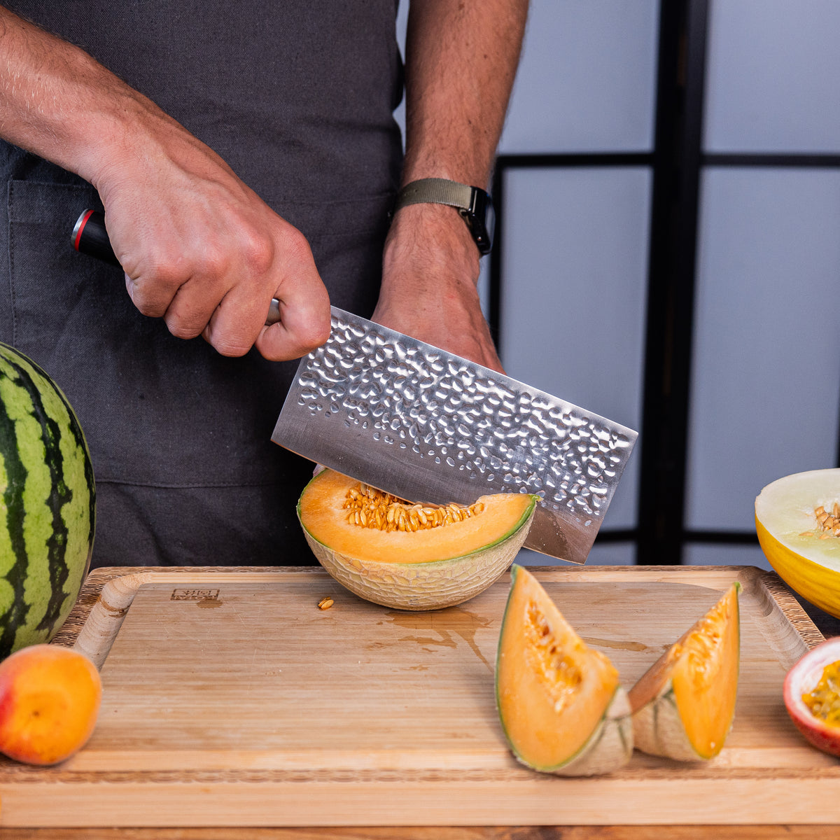 Hachoir chinois Pakka Kotai Réunion, découpe melon
