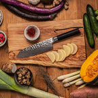 Couteau Santoku Pakka Damas Kotai Réunion, planche