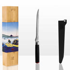 Couteau à filet Pakka Damas Kotai Réunion et son packaging