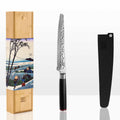Couteau à pain Pakka Damas Kotai Réunion et son packaging