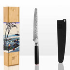 Couteau à pain Pakka Damas Kotai Réunion et son packaging