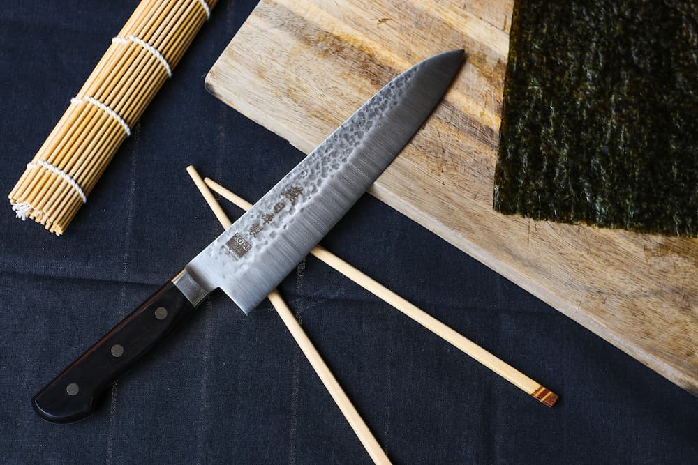 Couteau de chef Gyuto Tsubame Kotai Réunion, kit sushi