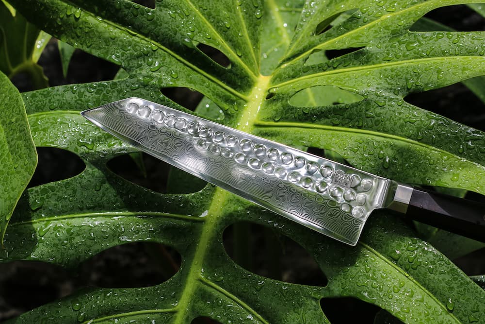 Couteau de chef Kiritsuke Bunka Damas - Kotai Réunion et monstera