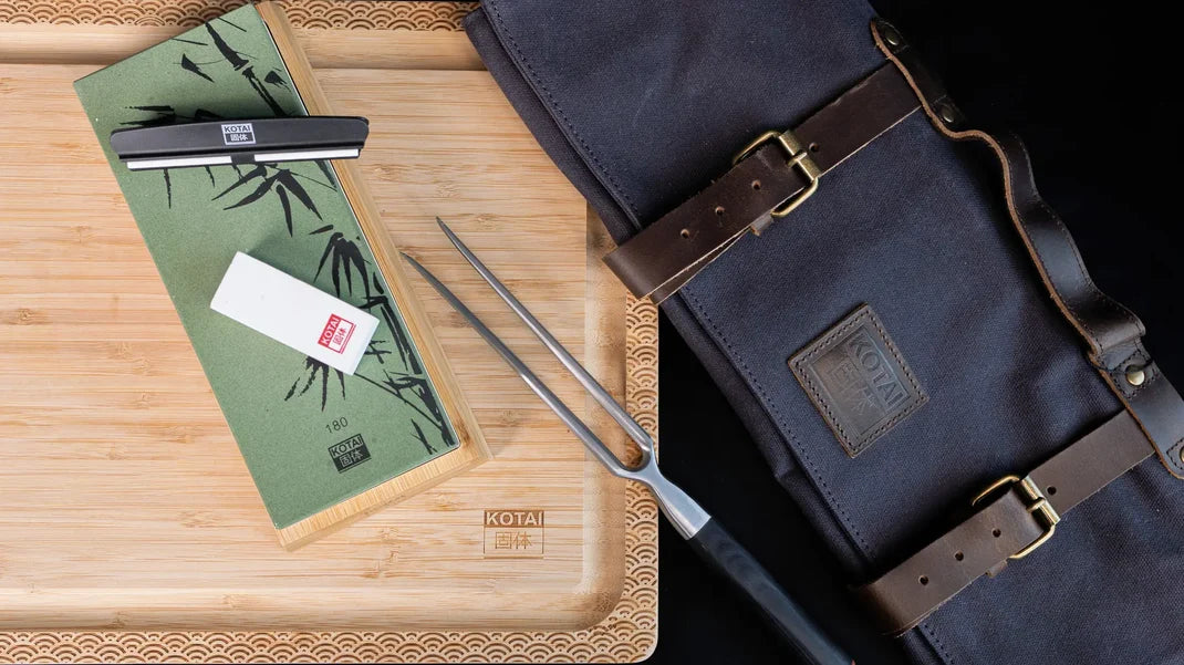 Les accessoires pour l'entretien et le rangement de vos couteaux japonais Kotai à l'île de la Réunion.