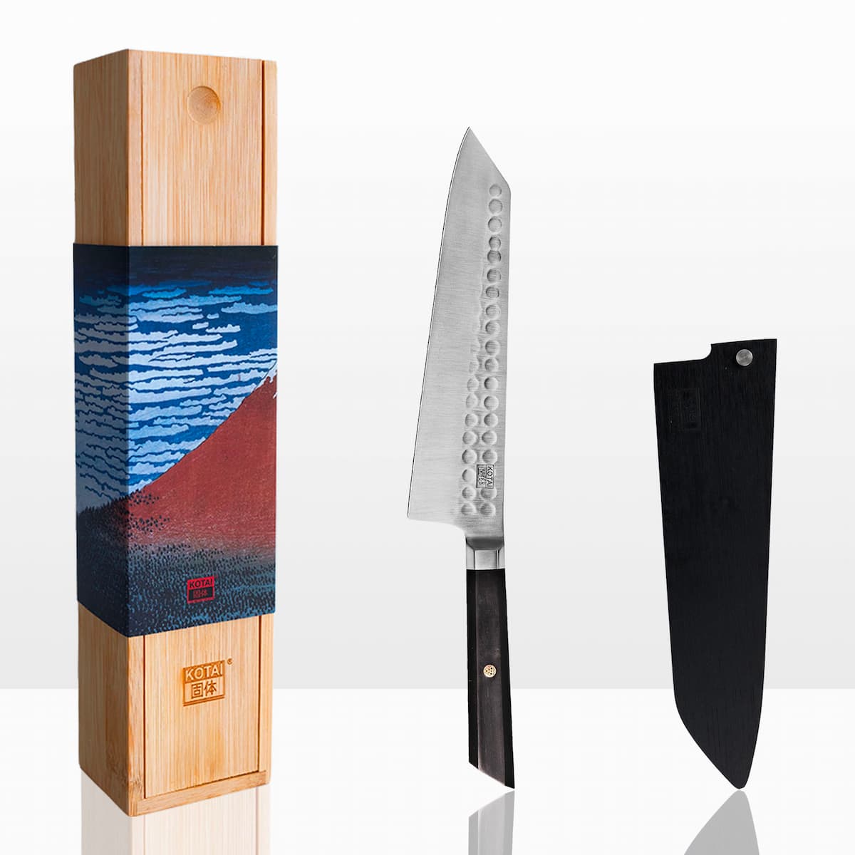Couteau de chez Kiritsuke Bunka Kotai Réunion et son coffret en bambou